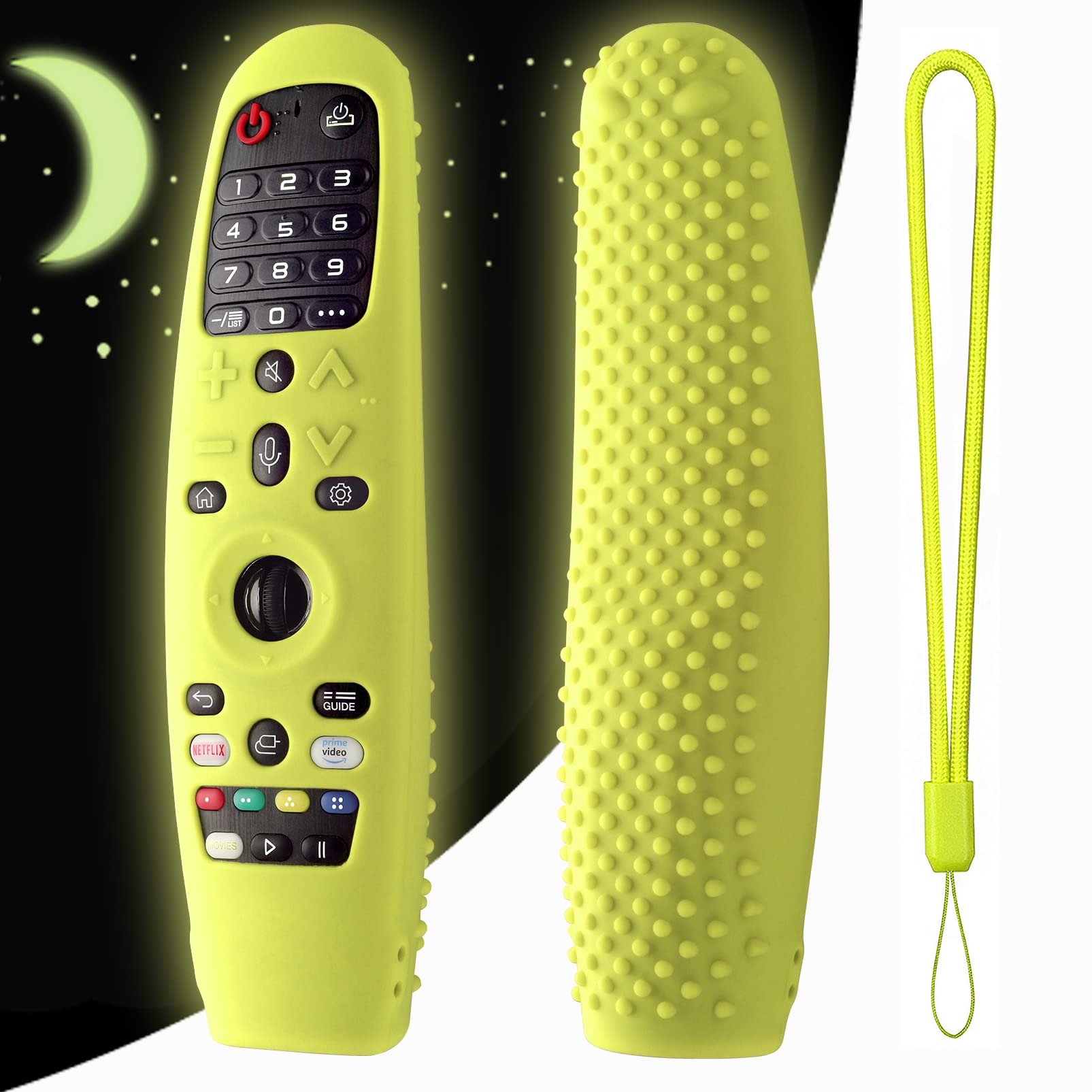 Photo 1 of Hi Color Silicone Cover for LG AN-MR600/AN-MR650 / AN-MR18BA / AN-MR19BA/AN-MR20GA TV Remote Control Protective Sleeve for LG Magic TV Remote Cover Case(Glow Green)