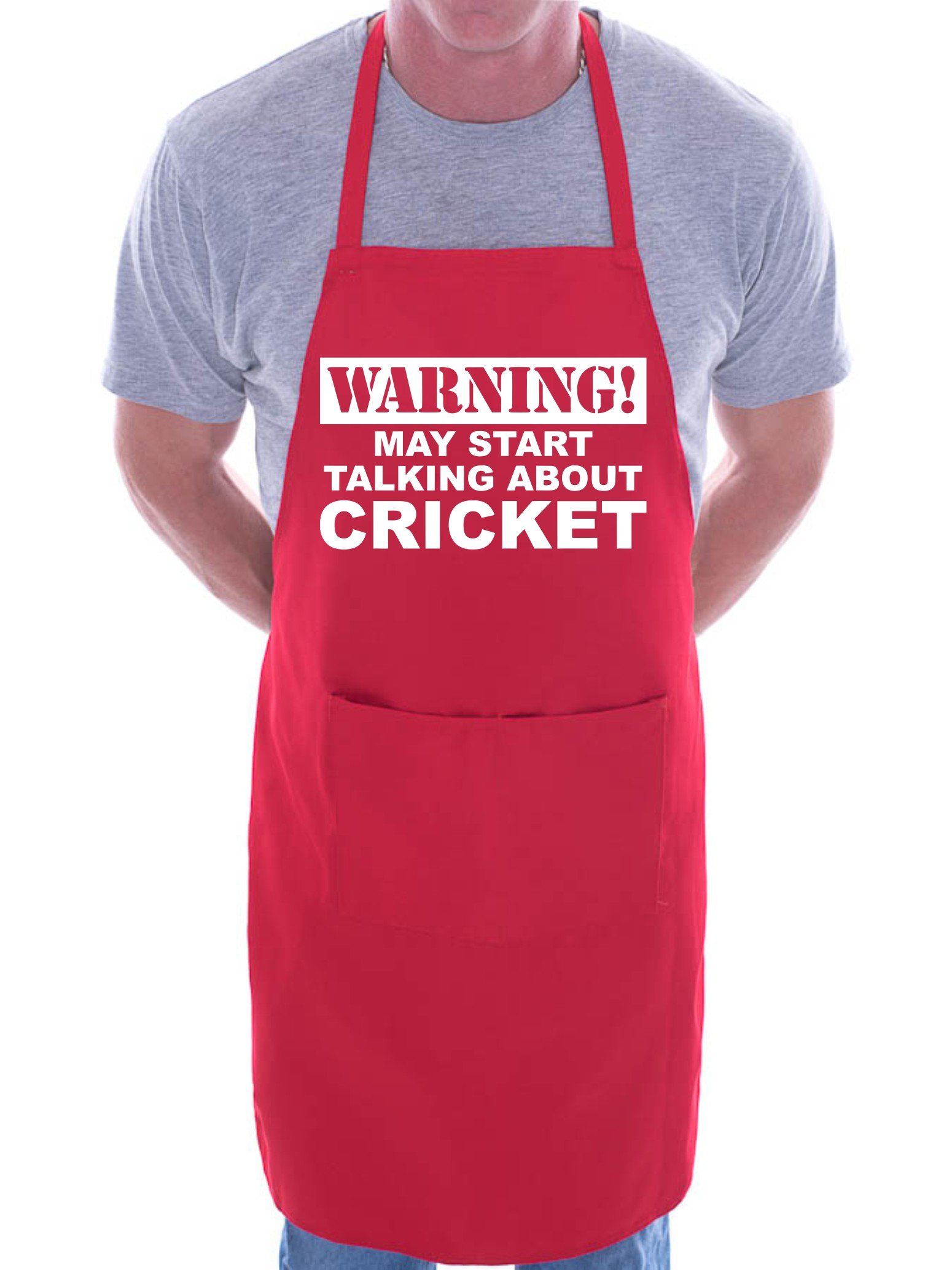Print4U May Start Talking About Cricket BBQ Cooking Funny Novelty Apron Red
