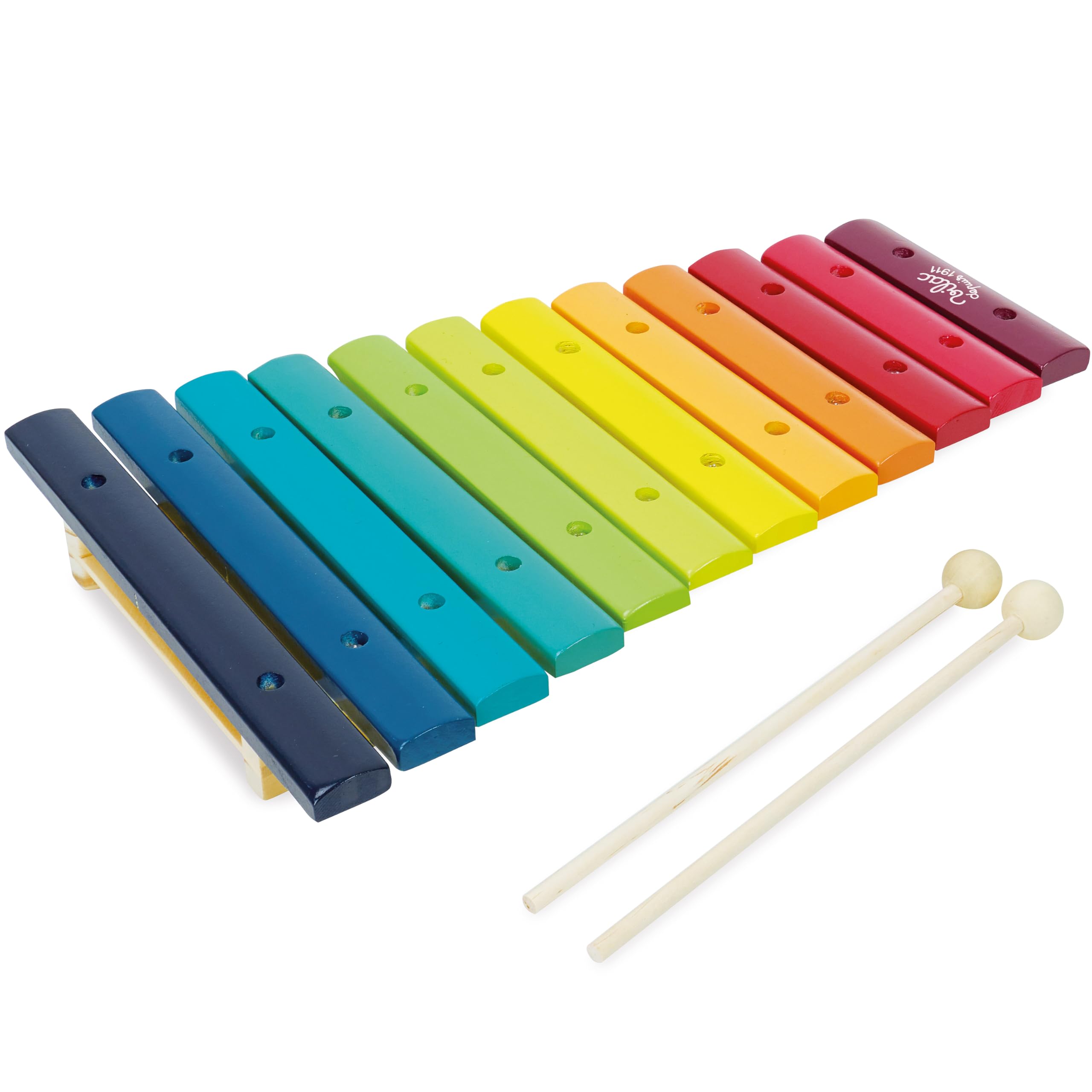 Vilac Wooden and Metal Giant Rainbow Xylophone With 2 Wooden Chopsticks, Musical Toy Instrument For Kids, Encourages Musical Creativity, 3 Years+, 33 x 22 x 4.5 cm