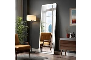 OLIXIS 21.5"×64.1" Full Length Mirror with Light, LED Floor Full Body Mirror with 3 Color Lighting