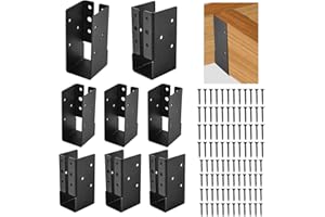 ICOKIN 8 Pcs Concealed Joist Hangers,2"x4" Outdoor Trim Concealed Flanges,Framing Bracket,Railing Brackets,Q235B Steel Powder-Coated Joist Hanger Fit for Beam,Swing, Handrail,Fence