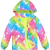 OlyPegic Girls Rain Jacket Waterproof Hooded Fleece Lined Lightweight Windbreaker Kids Windproof Jackets Raincoats Kids