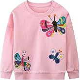 FreeLu Girls Cotton Pullover Sweatshirts Kids Cute Cartoon Printed Crewneck Tops