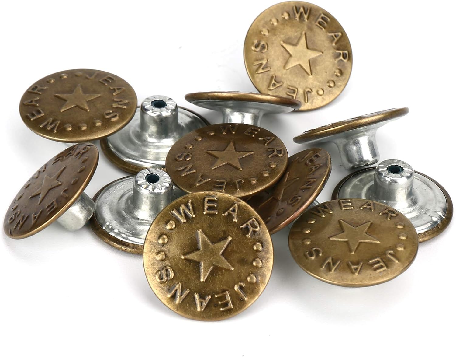 KinQuee 12PCS 20mm Jeans Buttons, Replacement Jeans