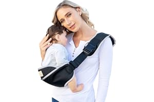 Shiaon Toddler Sling Carrier, Adjustable Toddler Carrier, Lightweight Baby Carrier Sling with Non-Slip Hip Seat, Baby Sling Carrier Carrying 10-60 lbs, Black