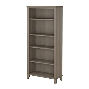 Bush Furniture Somerset 5 Shelf Bookcase in Ash Gray