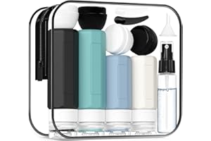 Ruinovate 17 Pack Travel Bottles - TSA Approved Travel Size Toiletries, Leak Proof Containers for Toiletries, Silicone Squeezable Container for Shampoo, Body Wash, Lotion & Conditioner - Blue