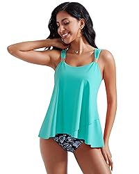 RXRXCOCO Women Tankini Bathing Suits Ruffle High