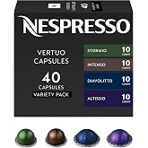 Nespresso Vertuo, Dark Variety Pack, Dark Roast, 40-Count Coffee Pods | Assorted Dark-Roast Coffee Capsules, Bold, creamy and intensely roasted flavors