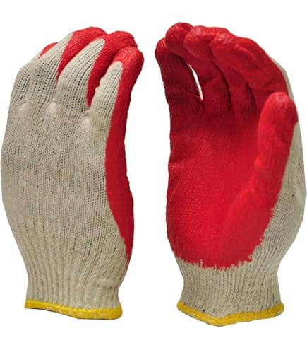 Generic 300 Pairs Red Palm Latex Dipped Work Gloves - Cotton