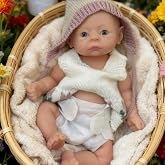 OtardDolls 10 Inch Silicone Baby Doll Girl Newborn Soft Silicone Full Body Reborn Handmade Realistic Lifelike Washable Dolls for Kids