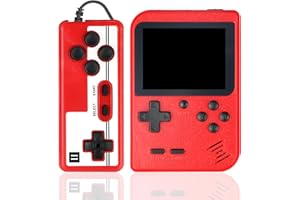 Hikonia Handheld Game Console,Portable Retro Video Game Console with 500 Classical Games,3.0 Inches Screen,1020mAh Rechargeable Battery,Support for TV & Two Players,Gift for Kids & Adult(Red)