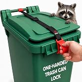 BinClaw Classic Trash Can Lock Strap (Bin Not Included) &ndash; The ONLY One with The Handle! Keep Hands Clean. No Drilling - No Tools. Trash Can Lid Lock Security