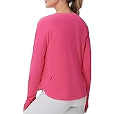 THE GYM PEOPLE Women's Long Sleeve Workout Shirts Side Slits Athletic Yoga Tee Tops with Thumb Hole