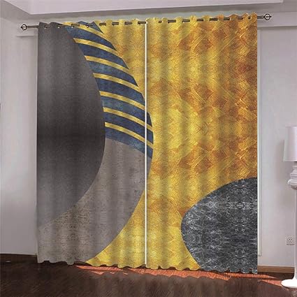 Verdunklungsgardinen 2x75x166 cm Gelbgraues Graffiti Drucken Polyester