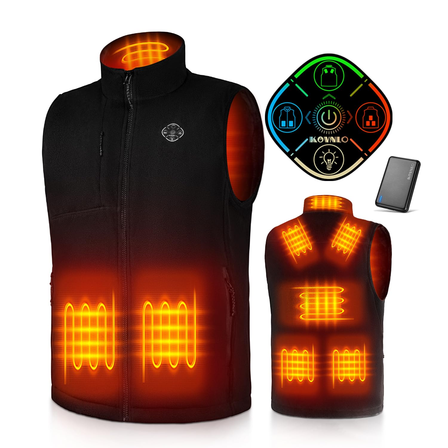 Photo 1 of KOVNLO Heated Vest for Men with Battery Pack Included, Soft Fleece Smart Electric Lightweight Heated Jacket Cycling Hiking