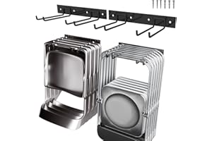 SAMRELAX 2Pack Folding Chair Storage Rack, Chair Hangers for Garage Wall, Garage Tool Organizer Wall Mount, Heavy Duty Garden Tool Holder for Hanging Shovel Rake Broom Ladder