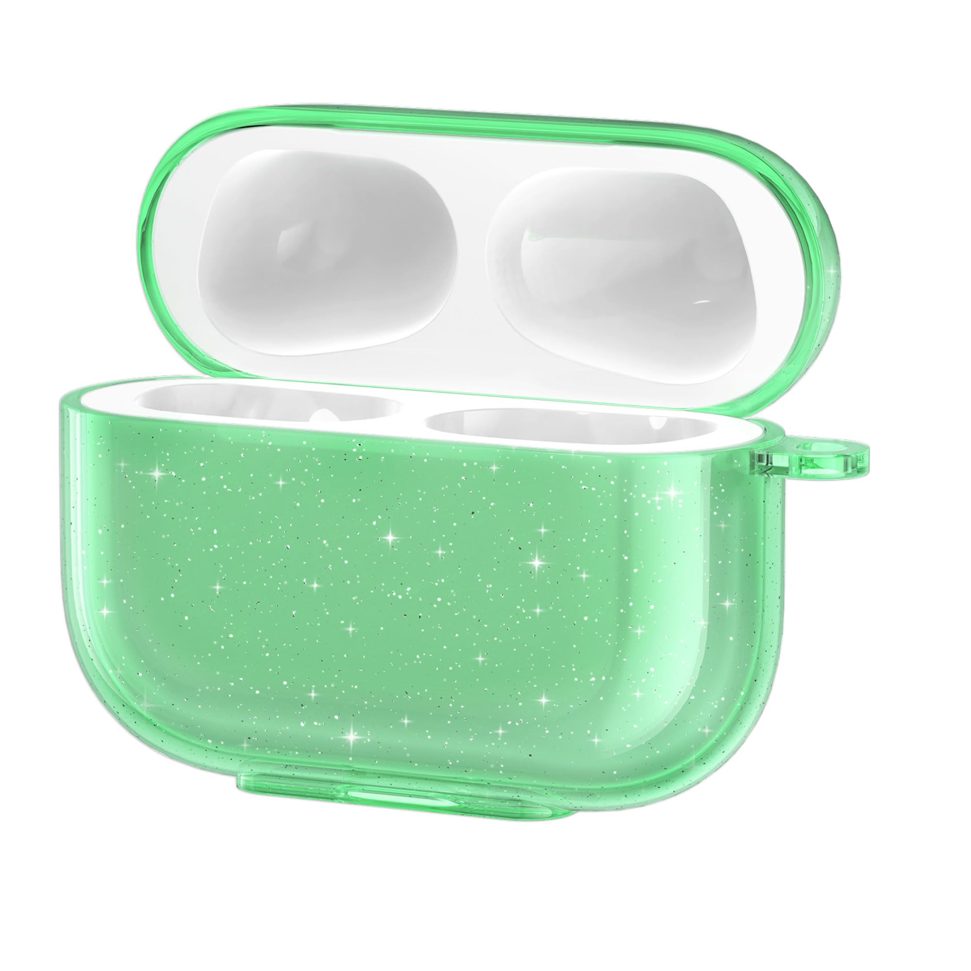 kwmobile Case Compatible with Apple AirPods Pro Cover - TPU Silicone - Wireless Headphones Case - Green/Transparent