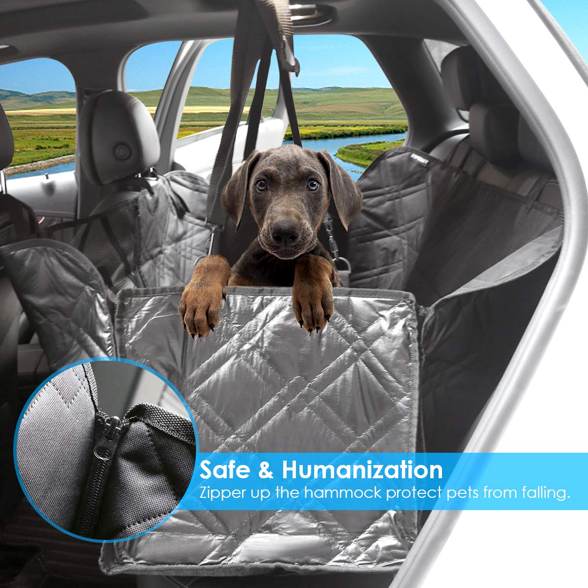 URPOWER Upgraded Dog Seat Covers with Mesh Visual Window 100