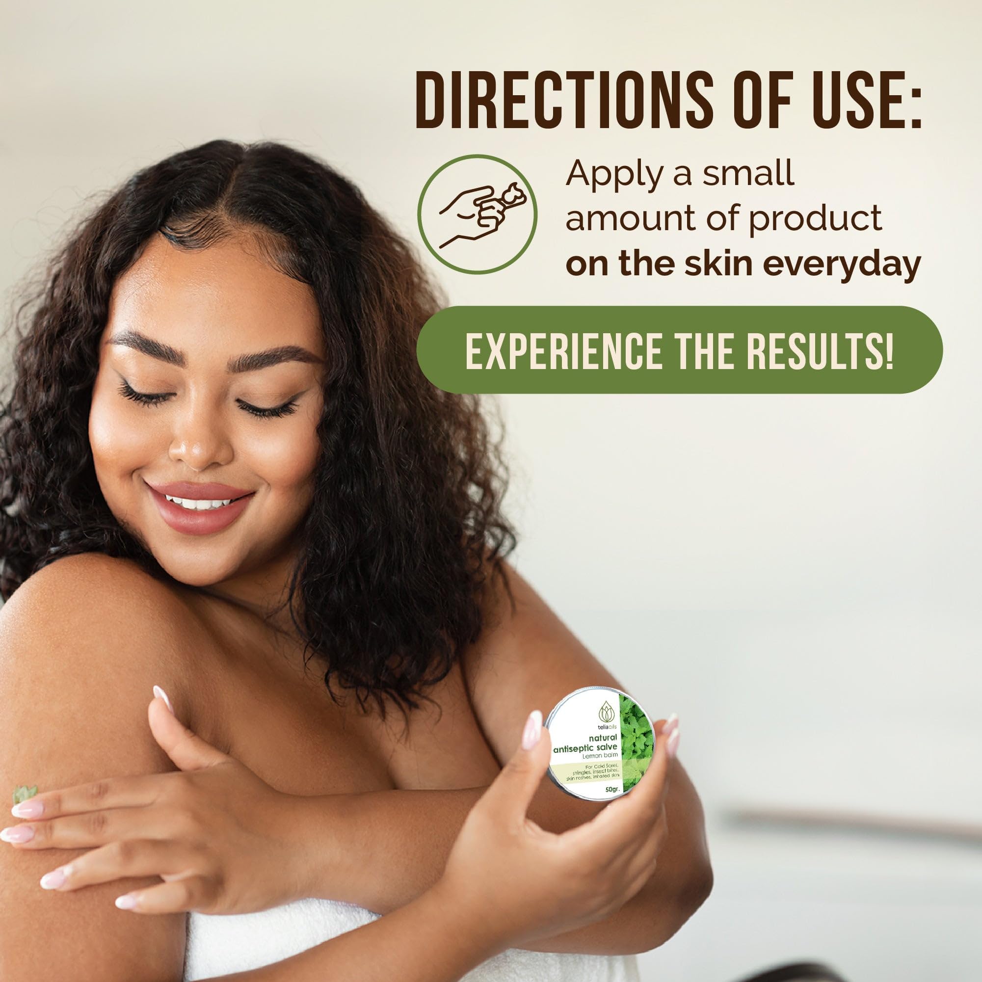 Teliaoils Lemon Balm Salve, Fast Acting/Natural Salve. Cold Sores - Skin Rashes - Irritated Skin - Itchy Skin. (1.7 Oz / 50 Ml)