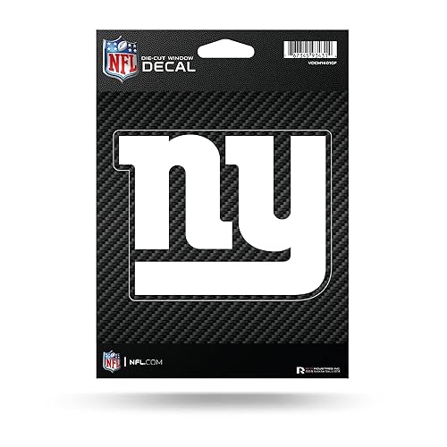 Rico Industries NFL Football New York Giants Carbon Fiber 5" x 7" Vinyl Die-Cut Decal - Car/Truck/Home Accessory