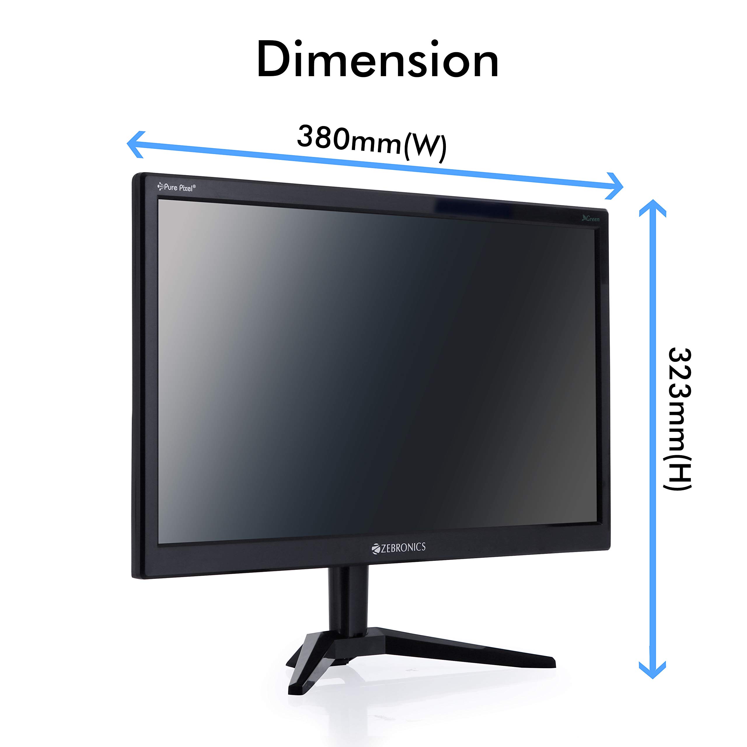 Zebronics 15.6 inch (39.6 cm) LED Backlit Computer Monitor HD with