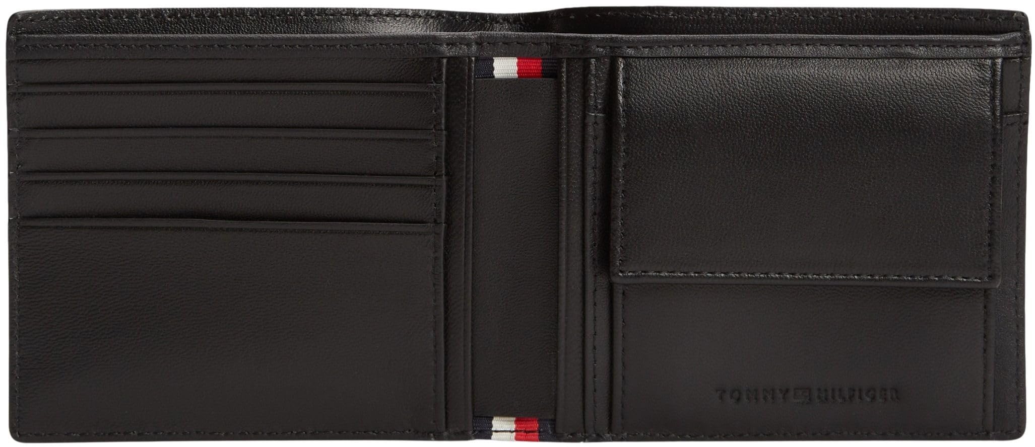 Tommy Hilfiger Herren Geldbeutel Emboss and Coin aus Leder, Schwarz (Black), Einheitsgröße 4