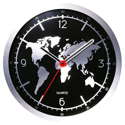 Winni43Julian Wanduhr Modern Design 30cm Wanduhr Digital Glas Wanduhren ohne Tickgeräusche Wanduhr Schwarz Uhr Modern Wand kü