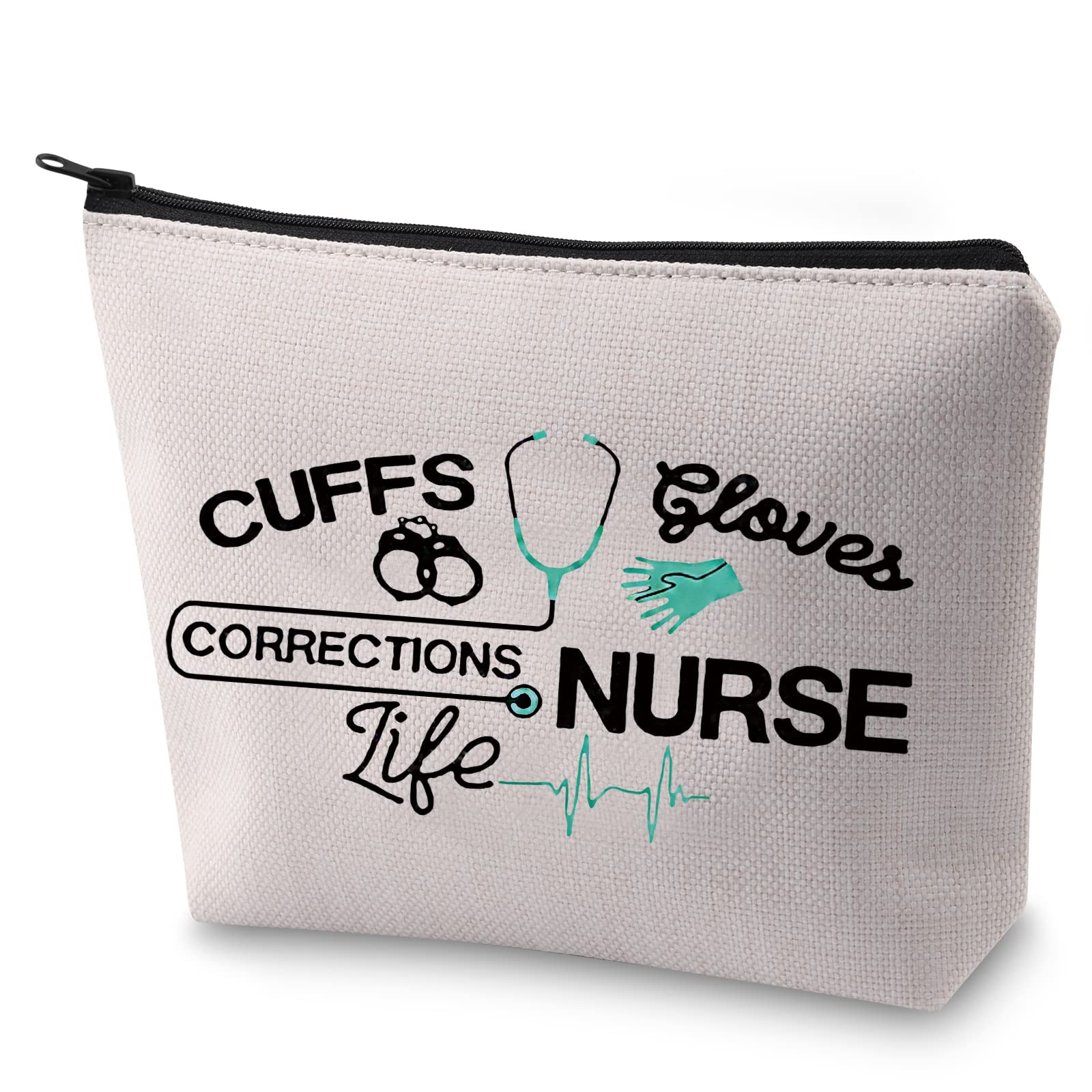 Corrections Nurse Gift Correctional Nurse Cosmetic Bag Cuffs Gloves Corrections Nurse Life Makeup Organizer Pouch, Corrections Nurse Life