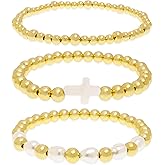 Tyebiva Gold Beaded Gemstone Bracelets Stack Set for Women, Handmade Colorful Natural Stones Beads Stackable Bracelet Summer Beach Jewelry Gift.