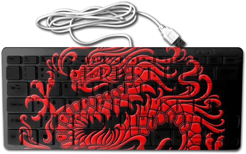 Mortal Dream Ultrathin Mini Keyboard Red Chinese Dragon Wired Gaming Keyboard Computer Accessories Keyboards For Laptop