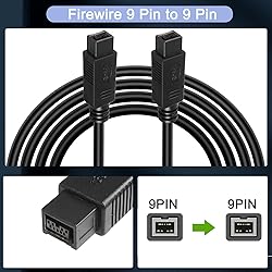 HATMINI 6FT Firewire 9pin Cable,IEEE 1394 Firewire