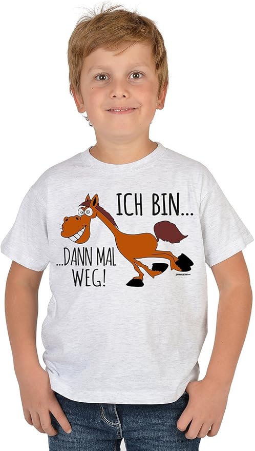 Lustiges Pferde Sprüche TShirt für Kinder Ich Bin… .dann mal Weg