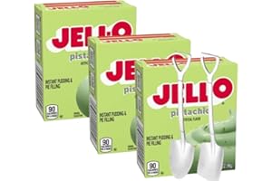 Instant Pudding & Pie Filling Mix, 3.4 oz Box (Pack of 3) with Candy Freezer Mini Metal Spoons (Pistachio Flavor) – Shovel Spoons