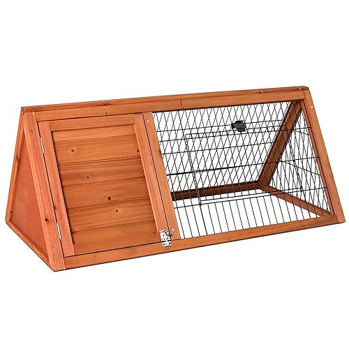 Wooden Outdoor Triangle Rabbit Hutch and Run Guinea Pig Ferret Coop