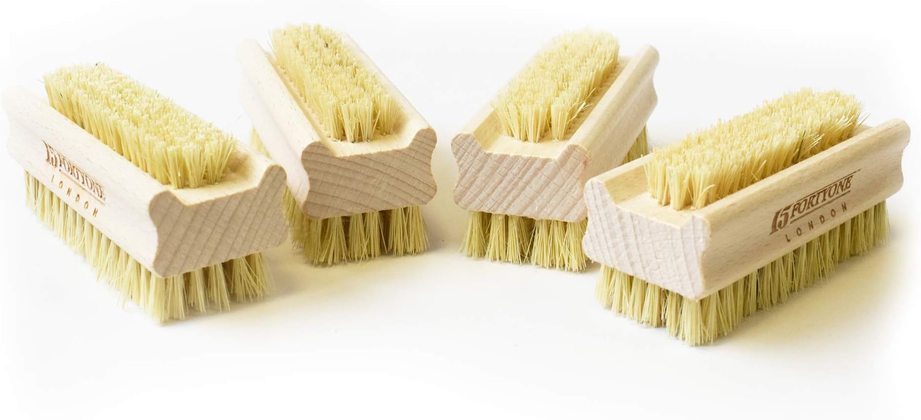 1541 London Wooden Nail Brush with Firm Cactus Bristle for Cleaning Nails (4 pack)