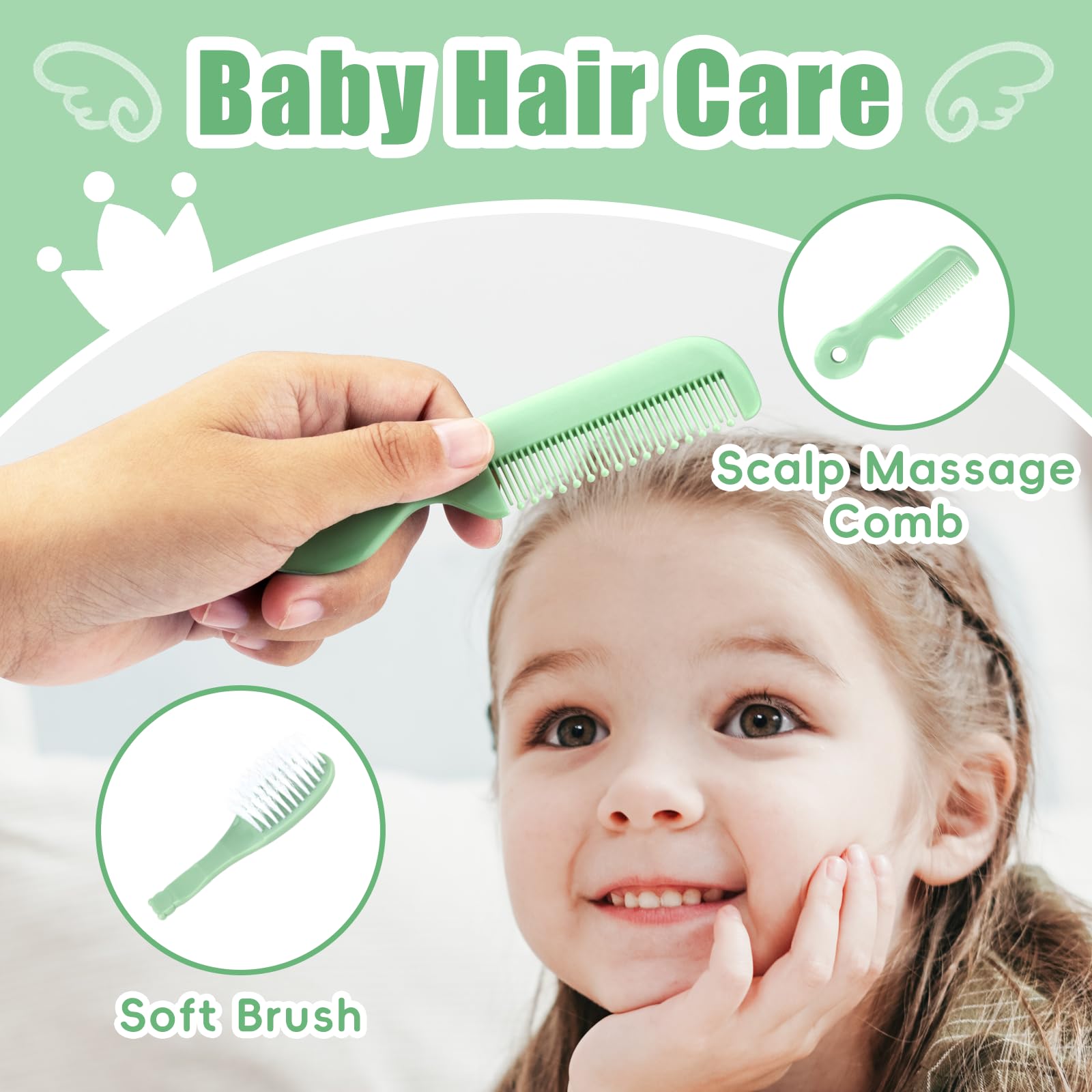 Baby Grooming Kit for Boys Girls Safety Newborn Nursery Essentials Grooming Set Gift for First-time Parents Green 18 in 1