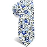 Mantieqingway Men's Cotton Floral Neck Tie 2.56'' Printed Skinny Tie
