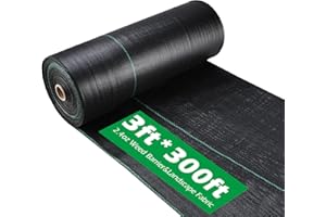 Finderomend 3FTx300FT Landscape Fabric, Weed Barrier Fabric Heavy Duty, Woven Geotextile Fabric, Weed Block Gardening Mat Eas