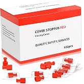 100 Pack Dual Male-Female Syringe Locking Caps, Individually Packaged Red | Compatible with Luer Lock/Slip Specifications Stopper Closing Cones, Dual Function Sterile Syringes Tips Replacement Cap