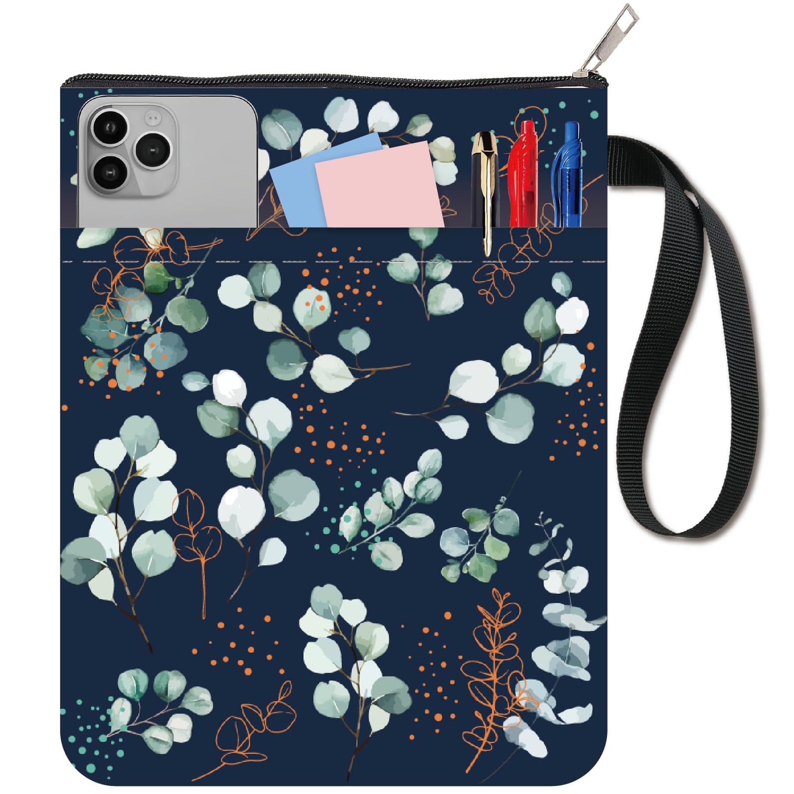 CRASPIRE Leaf Book Covers Plant Book Protector Book Sleeve for Paperbacks Washable Fabric Cloth Book Cover with Zipper and Extra Sleeve Pocket for Book Lovers Classmate Gifts