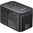 Universal Travel Adapter, VINTAR 100W GaN International Power Adapter with 3 USB C PD and 1 USB A QC, All in One Plug Adapter, Travel Adapter Worldwide for EU/UK/USA/AUS(Type C/G/A/I)