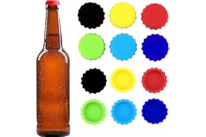 SUPERJACKWANG Bottle Caps, Beer Bottle Caps Silicone Reusable Soda Bottle Stopper Hat Sealer Cover for Soft Drink, Beverages, HomeBrew, Kitchen Gadgets, Prevent Spillage, Dishwasher Safe, BPA-Free (Mix, 6 Pack)