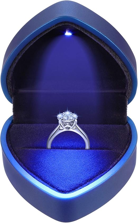 VOSAREA 1 unid Caja de Anillo con Forma de corazón iluminada ...