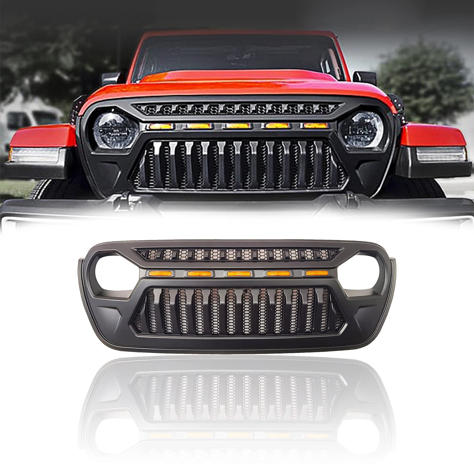 Voorgrille Auto Front Grill Voor Voor Wrangler JL 2018-2020, Radiator & Bumper Motorkap Grille Styling Accessoire