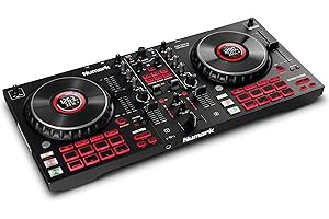 Numark Mixtrack Platinum FX Serato DJ Controller with Jog Wheel Displays, 4 Decks, Mixer, Effects Paddles and Audio Interface