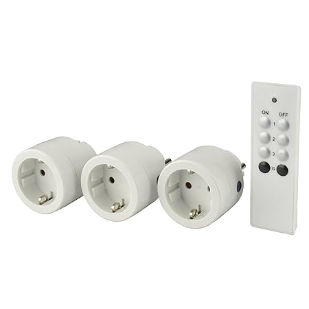 Unitec 48116 Design-Funkfernschalterset 3+1 Mini rund weiß 4 Stück