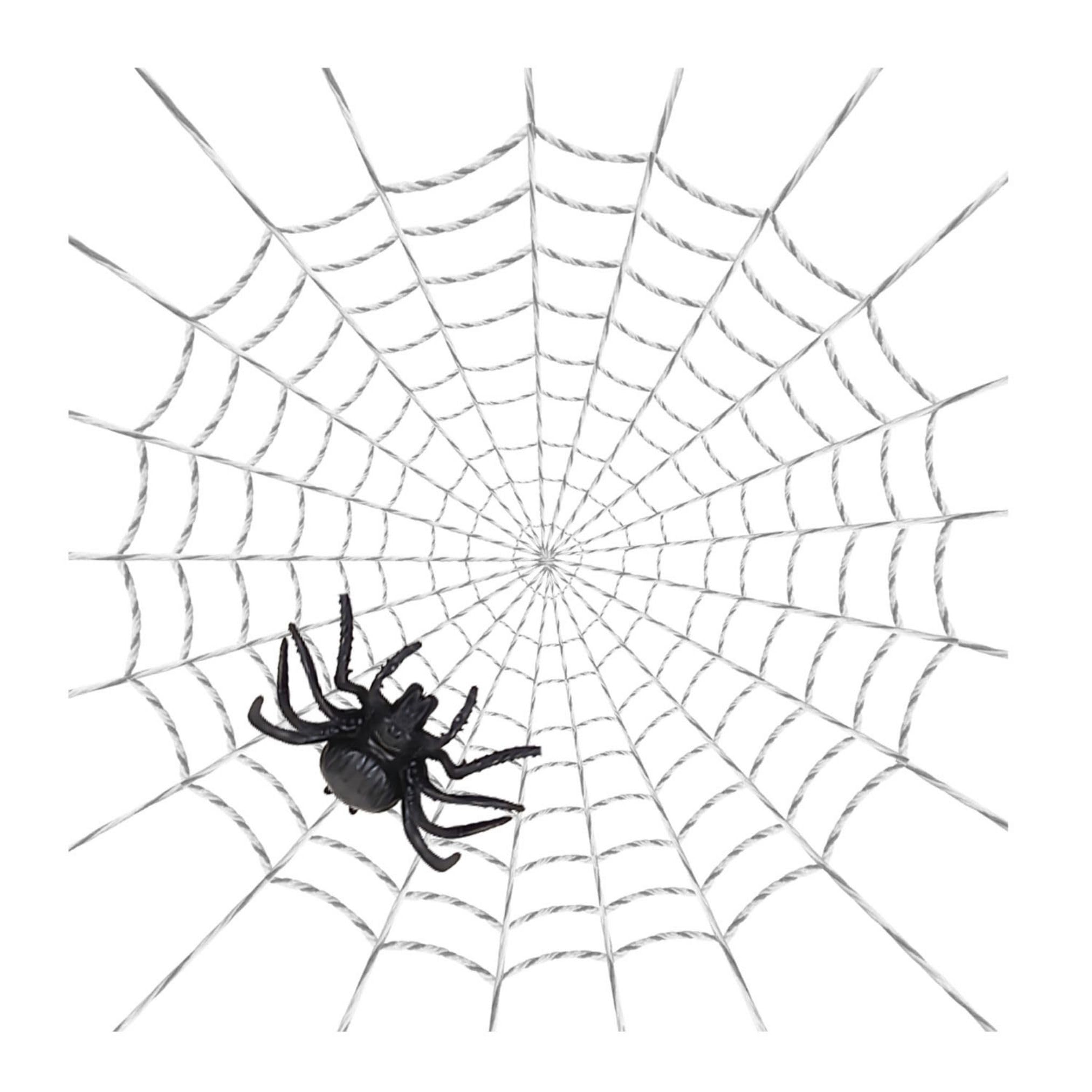 AKH® 5ft Giant Spider Web with Realistic Halloween Spider Web Decoration for Indoor and Outdoor Use, Scary Yard Decor, Perfect for Halloween Parties and Haunted Houses