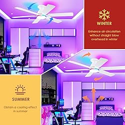 Ceiling Fans with Lights- 52" RGB Low Profile