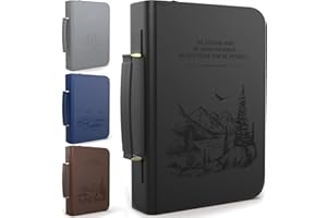 DEHITE Bible Cover Case for Women and Men – Leather Bible Carrying Bag Extra Large Size – Fits Book 11.12 x 8 x 2.12 in – Pen Slots – Zippered Pocket – Premium Faux Leather – Black Christian Gift
